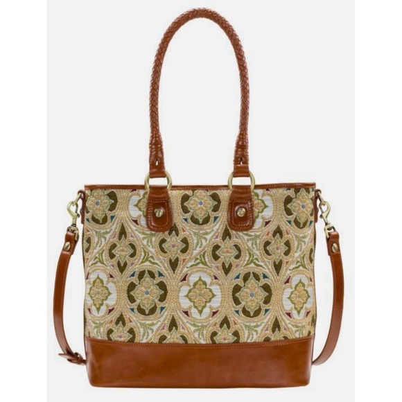 Patricia Nash Handbags - Patricia Nash LESINA Discovery Tapestry & Leather Tan Tote NEW  $399  309 OF 400